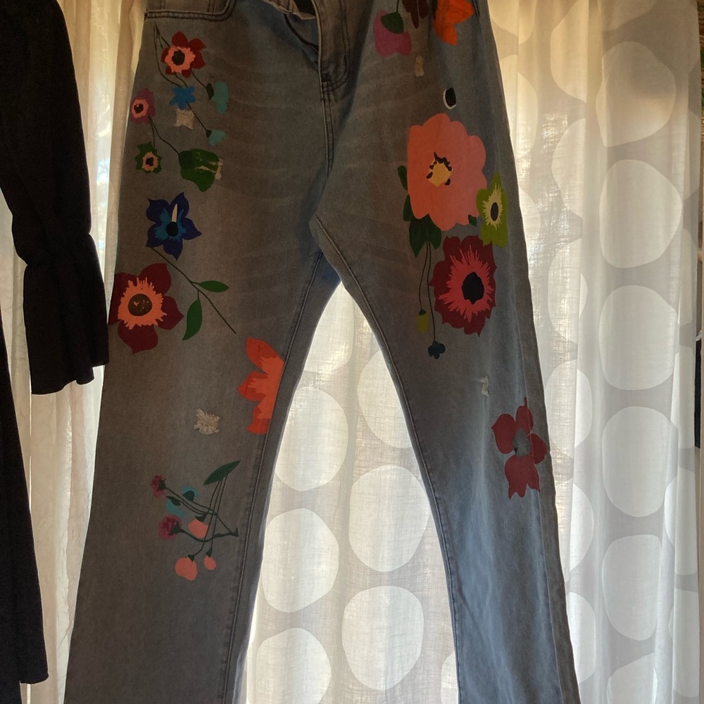 Miss Look floral boyfriend jeans